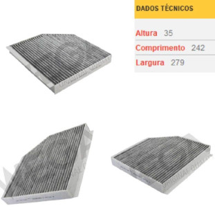 Filtro Ar Condicionado Carvão Audi A5 2009 a 2021 - Wega