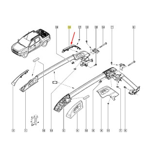 Moldura Acabamento Rack Renault Duster 2016 a 2022 - Direito / Traseiro - Original