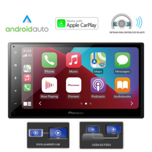 Multimídia Receiver 6.8 Polegadas Bluetooth Apple Carplay Android Auto - Pioneer