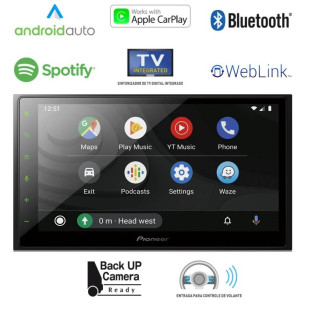 Multimídia Receiver 6.8 polegadas Apple Carplay Android Auto TV Digital - Pioneer