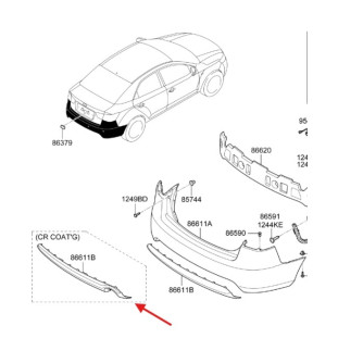 Spoiler Parachoque Kia Cerato 2007 a 2011 - Traseiro / Inferior - Original