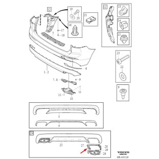 Acabamento Ponta Escapamento Volvo Xc60 2015 a 2021 - Esquerdo / Traseiro - Original