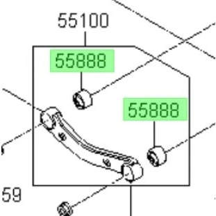 Bucha do Braço Curvo Kia Sportage 2011 a 2018 - Esquerdo ou Direito / Traseiro - Sampel