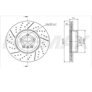 Disco de Freio Bmw 316i 2014 a 2015 - Esquerdo ou Direito / Dianteiro - Fremax