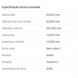 Disco de Freio 4x4 Toyota Hilux 2010 a 2015 - Traseiro - Fremax