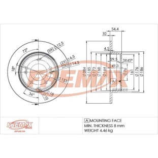 Disco de Freio Sólido Hyundai Sonata 2011 a 2014 - Esquerdo ou Direito / Traseiro - Fremax