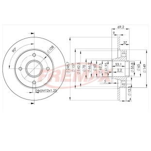 Disco de Freio Sólido Citroen C3 2011 a 2015 - Esquerdo ou Direito / Traseiro - Fremax