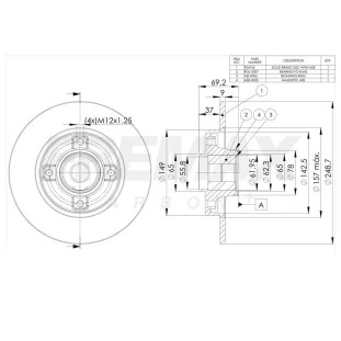 Disco de Freio Sólido Citroen C4 2007 a 2014 - Esquerdo ou Direito / Traseiro - Fremax