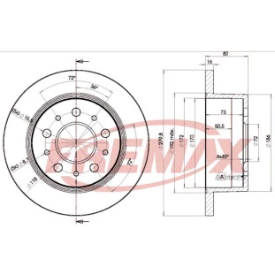 Disco de Freio Sólido Citroen Jumper 2000 a 2021 - Esquerdo ou Direito / Traseiro - Fremax
