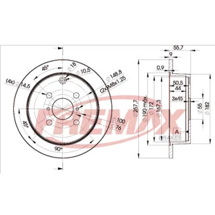Disco de Freio Sólido Toyota Corolla 2003 a 2013 - Esquerdo ou Direito / Traseiro - Fremax