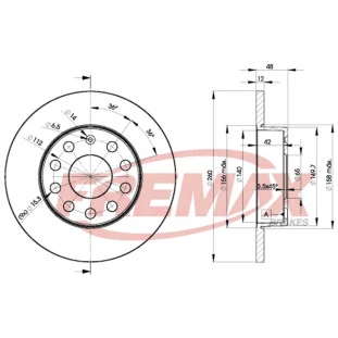 Disco de Freio Sólido Audi A3 2004 a 2021 - Esquerdo ou Direito / Traseiro - Fremax