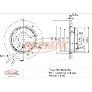 Disco de Freio Ventilado Bmw 130i 2006 a 2009 - Esquerdo ou Direito / Traseiro - Fremax