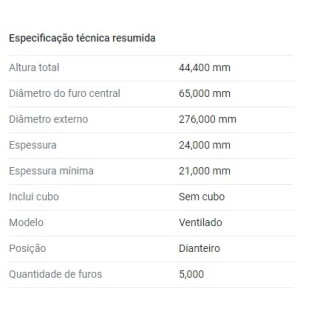 Disco de Freio Ventilado Volkswagen Nivus 2021 - Esquerdo ou Direito / Dianteiro - Fremax