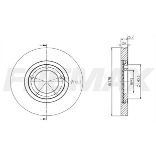 Disco de Freio Ventilado Kia Bongo K2500 2008 a 2014 - Esquerdo ou Direito / Dianteiro - Fremax