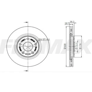 Disco de Freio Ventilado Dodge Journey 2012 a 2016 - Esquerdo ou Direito / Dianteiro - Fremax