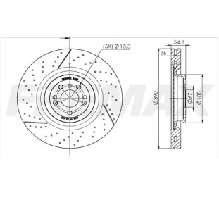 Disco de Freio Ventilado Mercedes Benz Gl63amg 2015 - Esquerdo ou Direito / Dianteiro - Fremax