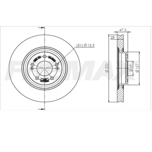 Disco de Freio Ventilado Hyundai Sonata 2011 a 2014 - Esquerdo ou Direito / Dianteiro - Fremax