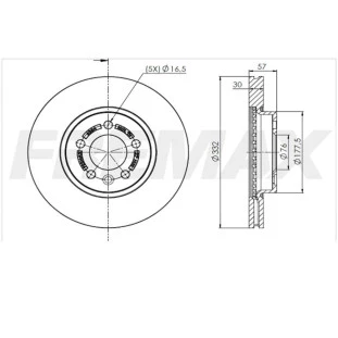 Disco de Freio Ventilado Volkswagen Amarok 2018 a 2021 - Esquerdo ou Direito / Dianteiro - Fremax