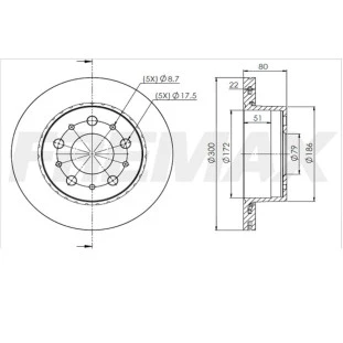 Disco de Freio Ventilado Fiat Ducato 2019 a 2020 - Esquerdo ou Direito / Traseiro - Fremax