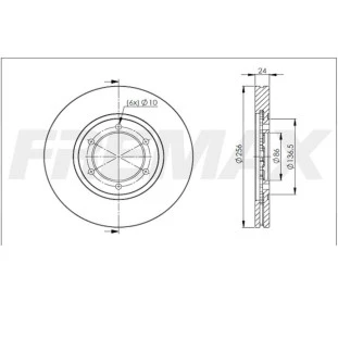 Disco de Freio Ventilado Kia Bongo K2500 2011 a 2012 - Esquerdo ou Direito / Dianteiro - Fremax