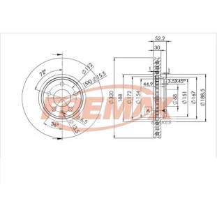 Disco de Freio Ventilado Audi A4 2006 a 2018 - Esquerdo ou Direito / Dianteiro - Fremax