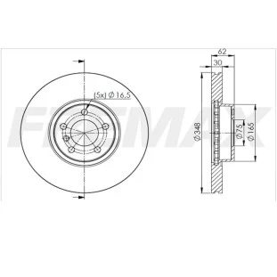Disco de Freio Ventilado Bmw X5 2000 a 2017 - Esquerdo ou Direito / Dianteiro - Fremax