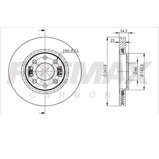 Disco de Freio Ventilado Peugeot Hoggar 2011 a 2014 - Esquerdo ou Direito / Dianteiro - Fremax