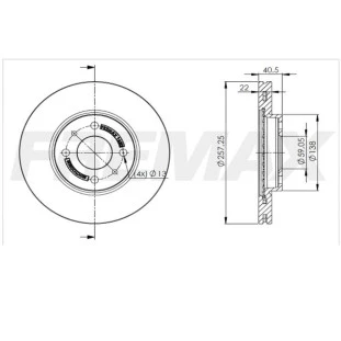 Disco de Freio Ventilado Fiat 500 2010 a 2015 - Esquerdo ou Direito / Dianteiro - Fremax