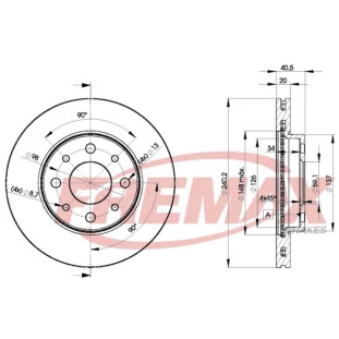 Disco de Freio Ventilado Fiat Uno 2011 a 2021 - Esquerdo ou Direito / Dianteiro - Fremax