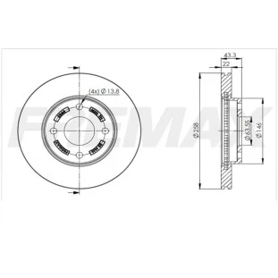 Disco de Freio Ventilado Ford Fiesta 2005 a 2016 - Esquerdo ou Direito / Dianteiro - Fremax