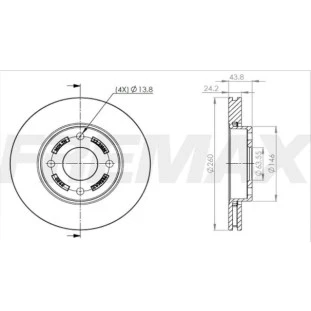 Disco de Freio Ventilado Ford Escort 1991 a 1996 - Esquerdo ou Direito / Dianteiro - Fremax