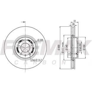 Disco de Freio Ventilado Ford Fusion 2013 a 2019 - Esquerdo ou Direito / Dianteiro - Fremax