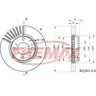 Disco de Freio Ventilado Ford Mondeo 1995 a 2000 - Esquerdo ou Direito / Dianteiro - Fremax