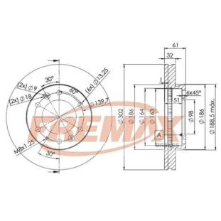 Disco de Freio Ventilado Ford Ranger 2012 a 2022 - Esquerdo ou Direito / Dianteiro - Fremax