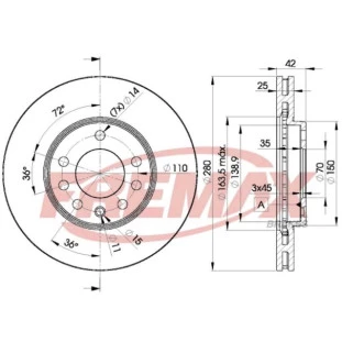 Disco de Freio Ventilado Chevrolet Zafira 2001 a 2005 - Esquerdo ou Direito / Dianteiro - Fremax
