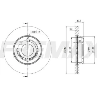 Disco de Freio Ventilado Chevrolet Prisma 2013 a 2019 - Esquerdo ou Direito / Dianteiro - Fremax