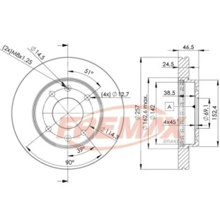Disco de Freio Ventilado Hyundai Elantra 2001 - Esquerdo ou Direito / Dianteiro - Fremax