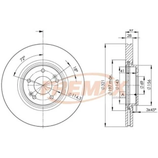 Disco de Freio Ventilado Hyundai Santafe 2001 a 2011 - Esquerdo ou Direito / Dianteiro - Fremax