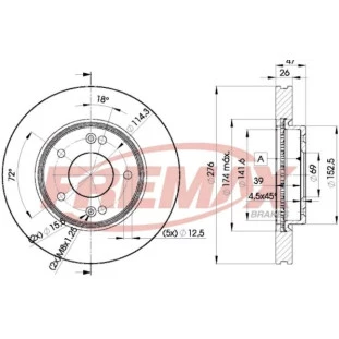 Disco de Freio Ventilado Hyundai Trajet 2000 - Esquerdo ou Direito / Dianteiro - Fremax