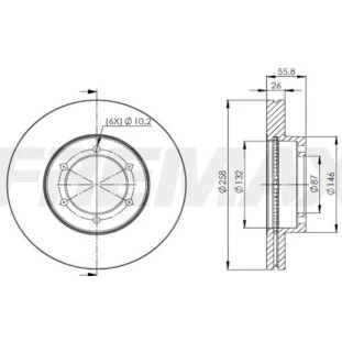 Disco de Freio Ventilado Kia Besta 1990 a 2005 - Esquerdo ou Direito / Dianteiro - Fremax