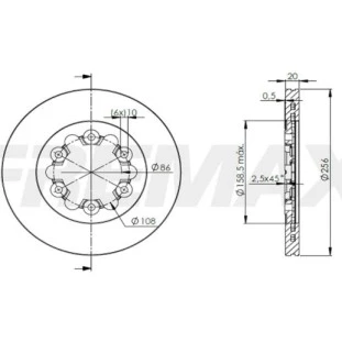 Disco de Freio Ventilado Mazda B2200 1994 a 1995 - Esquerdo ou Direito / Dianteiro - Fremax