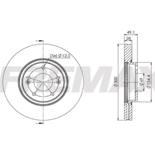 Disco de Freio Ventilado Kia Sorento 2011 a 2015 - Esquerdo ou Direito / Dianteiro - Fremax