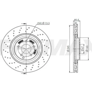 Disco de Freio Ventilado Mercedes Benz Clk55amg 2002 - Esquerdo ou Direito / Dianteiro - Fremax