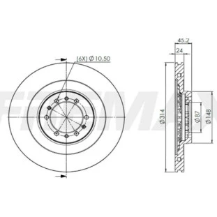Disco de Freio Ventilado Mitsubishi L200 1997 a 2007 - Esquerdo ou Direito / Dianteiro - Fremax