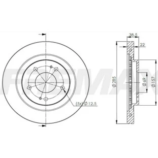 Disco de Freio Ventilado Mitsubishi Pajero 2003 a 2015 - Esquerdo ou Direito / Dianteiro - Fremax