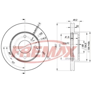 Disco de Freio Ventilado Nissan Sentra 2004 a 2007 - Esquerdo ou Direito / Dianteiro - Fremax