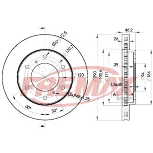 Disco de Freio Ventilado Mitsubishi Pajero 2004 a 2009 - Esquerdo ou Direito / Dianteiro - Fremax