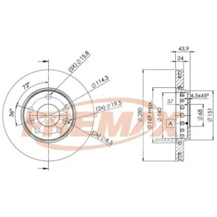 Disco de Freio Ventilado Renault Fluence 2011 a 2014 - Esquerdo ou Direito / Dianteiro - Fremax