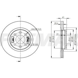 Disco de Freio Ventilado Renault Megane 2000 a 2003 - Esquerdo ou Direito / Dianteiro - Fremax