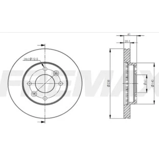 Disco de Freio Ventilado Renault Kangoo 2000 a 2003 - Esquerdo ou Direito / Dianteiro - Fremax